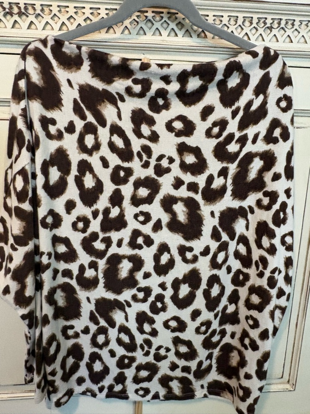 Gibson Animal Print Top in Brown and Cream